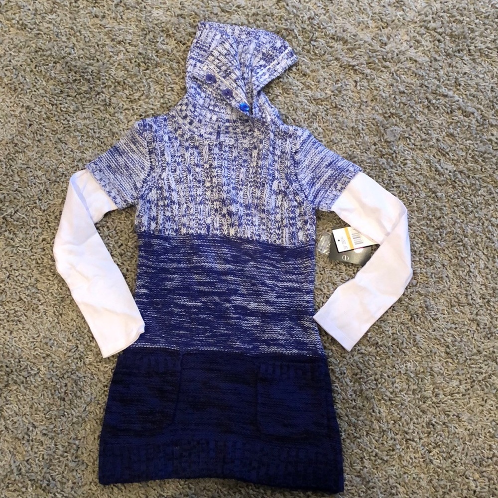 NWT Girls Sweater Dress Small Layered Look